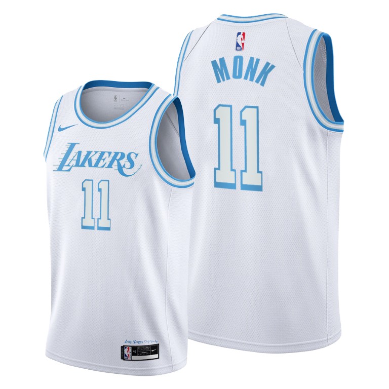 Men's Los Angeles Lakers Malik Monk #11 NBA 2021 Trade City Edition White Basketball Jersey GKU5683YC
